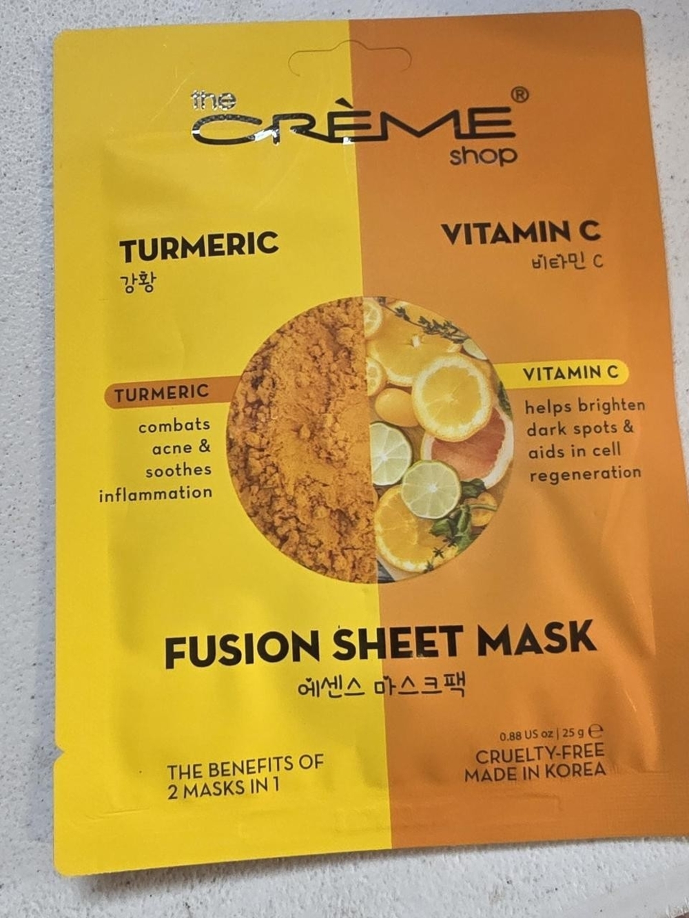 Turmeric & Vitamin C Fusion Sheet Mask - Yellow/Orange